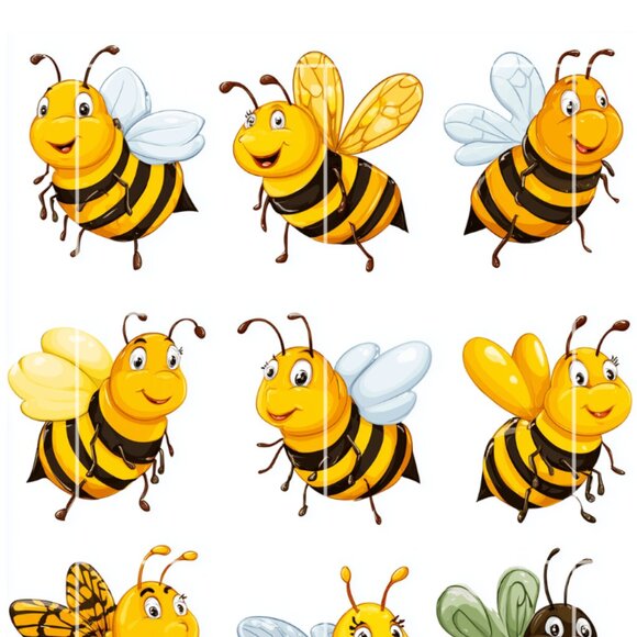 Whimsical Bees, Card Toppers Supply Scrapbook Junk Journal Crafts - Picture 2 of 2